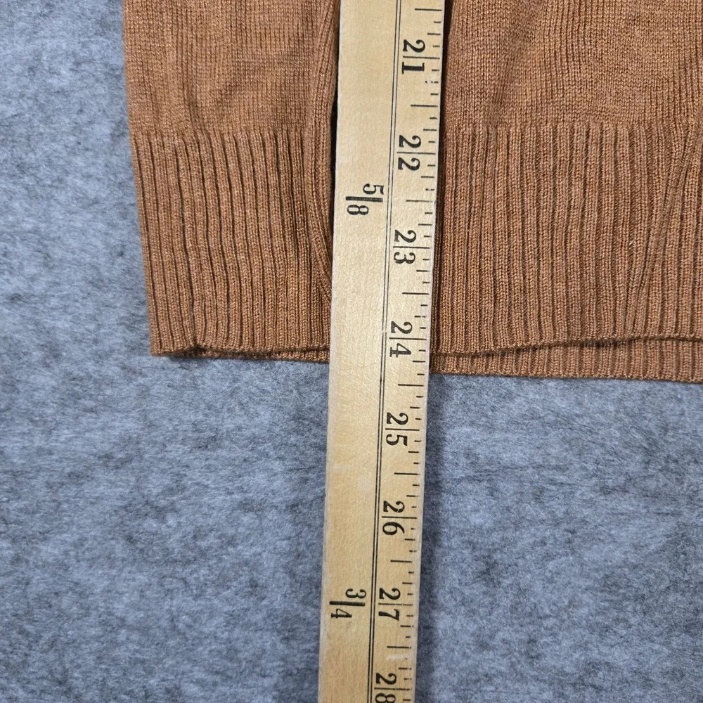 Banana Republic Mens Brown Silk Cashmere Quarter Zip Pullover Sweater Large